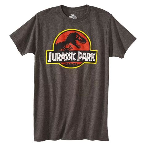 Mens Jurassic Park Short Sleeve Graphic T Shirt Charcoal Heather