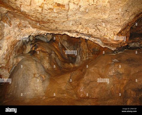 Cave Passages Deep Underground The Texture Of The Cave Walls Stock