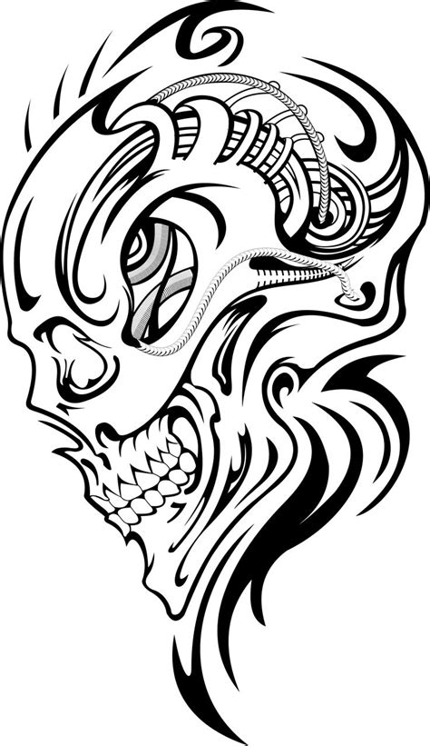 Printable Cut Out Skull Stencil