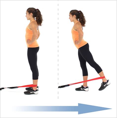 Anchored Standing Hip Extension With Loop Resistance Bands Resistance Band Workout Fits Hiit