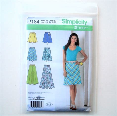 simplicity 2 hour misses skirts sewing pattern 2184