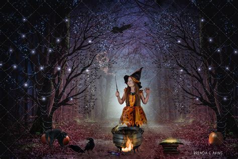 Halloween Backdrop Witch Background Witchs Cauldron Digital Backdrop