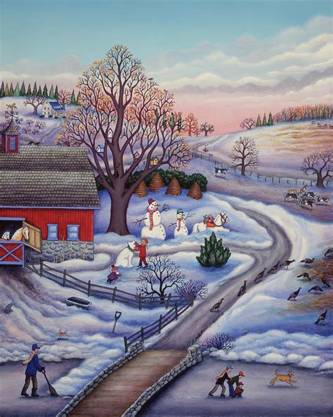 Winter Farm Painting By Kathy Jakobsen Fine Art America