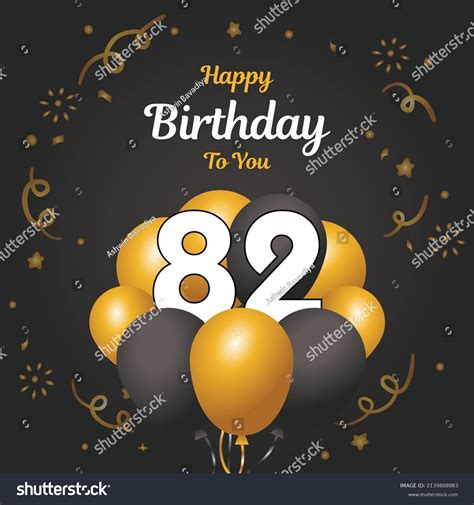 Happy 82nd Birthday Greeting Card Vector Stock Vector Royalty Free