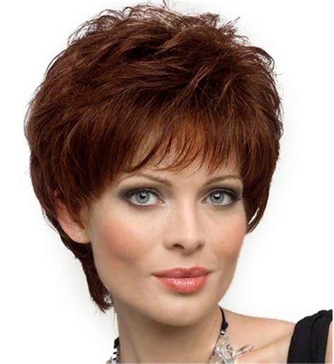 New Diy Wig Beautiful Medium Auburn Short Fluffy Full Hair Wigs For