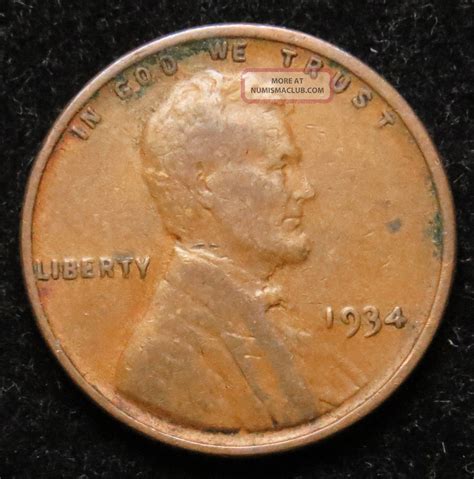 1934 Lincoln Wheat Cent Penny Very Fine (b02)