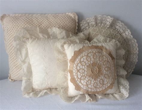 vintage lace pillows shabby chic pillows crochet pillow decorative pillow daybed pillow