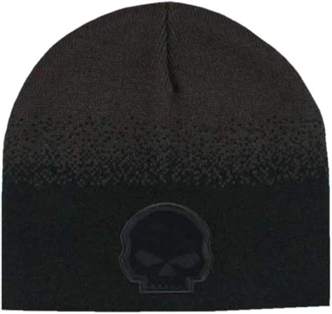 Harley Davidson Men S Willie G Skull Knit Beanie Hat Black Brown