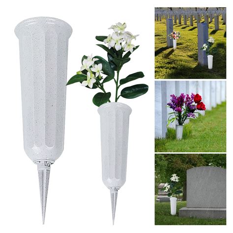 135 Pcs Plastic In Ground Cemetery Grave Site Vase With Spike With