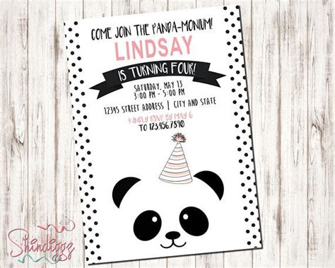Panda Birthday Party Invitation Panda Monium Birthday Party Invite