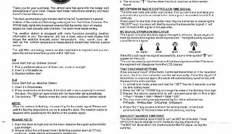 Sharp SPC906 Clock Instruction manual PDF View/Download