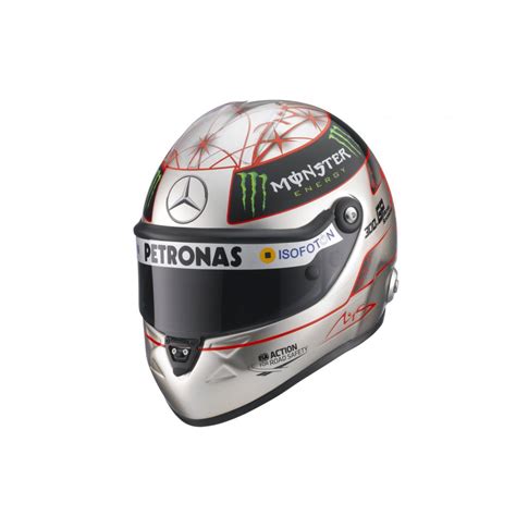 This special collector's item is mick schumacher's official 2021 helmet, which he wore in the 2021 formula 1 season for the haas f1 team at the opening round of the 2021 world championship season in bahrain. Schuberth Mini F1 Helmet Michael Schumacher Platinum Version 2012 1:2