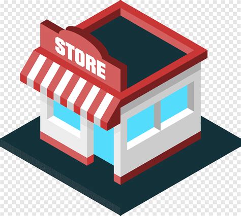 Isometric Projection Shopping Building Store Isometric Graphics In
