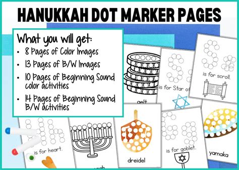 Hanukkah Dot Marker Printable December Fine Motor Dabber Etsy