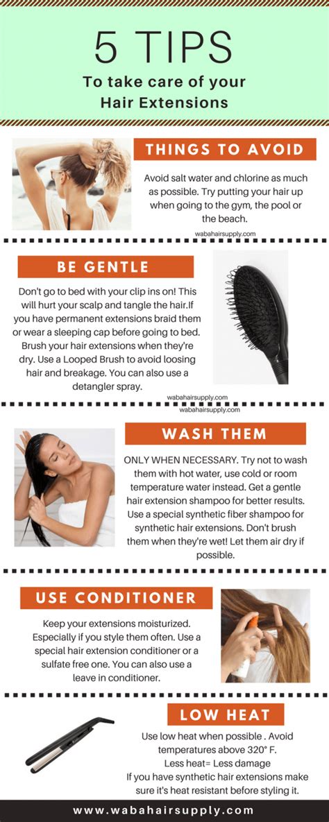 5 Tips For Hair Extension Care 42 Hair Care Infographics