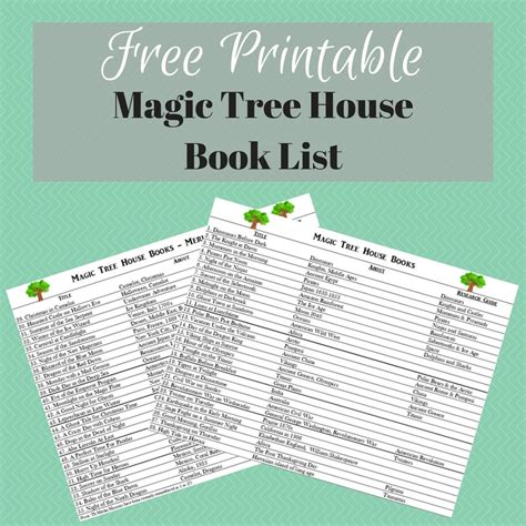 magic tree house book list printable  homeschool deals