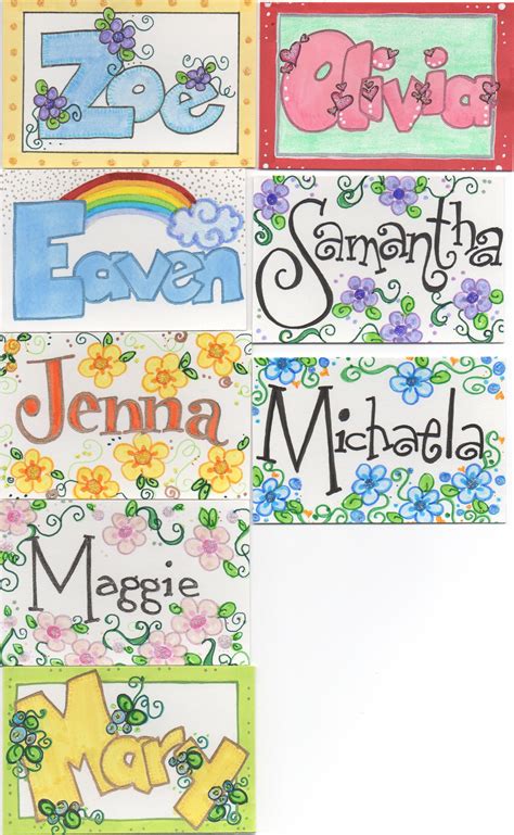 Name Tag Drawing Ideas