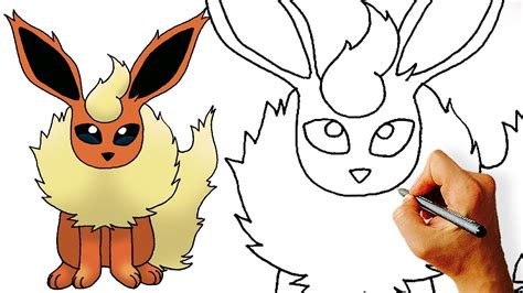 How To Draw Flareon Pokemon Easy Youtube