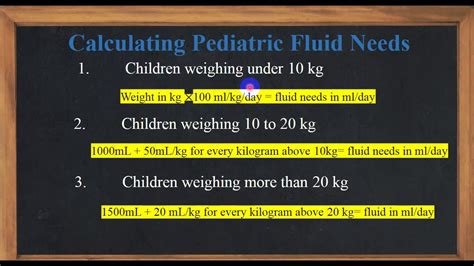 Pediatric Fluid Calculation Youtube