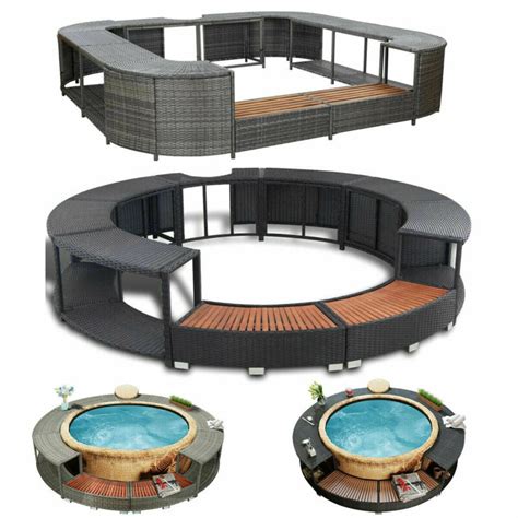 Poly Rattan Spa Surround Hot Tub Wood Surround For Lay Z Spa Garden Outdoor For Sale From