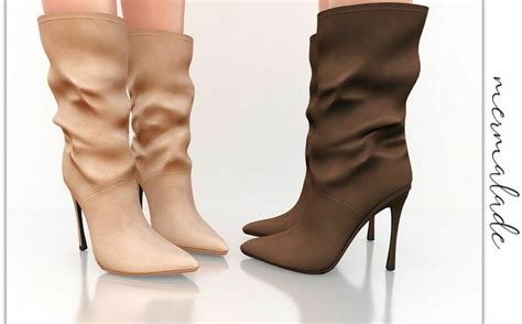 Suede Heeled Boots S247 Sims 4 Shoes Mod Modshost
