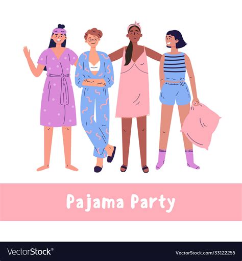 Pajama Party Cartoon Royalty Free Vector Image