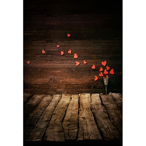 Baby Newborn Wood Photography Backdrop Printed Red Love
