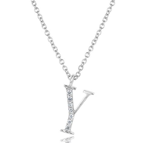 Diamond Initial Necklace Y Pravins