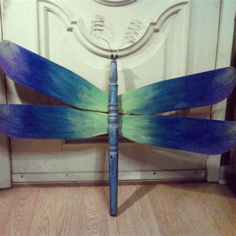 Upcycled Dragonfly Made From Ceiling Fan Blades And Table Leg Created