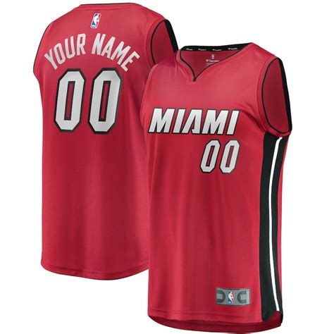 Fanatics Branded Miami Heat Red Fast Break Custom Replica Jersey