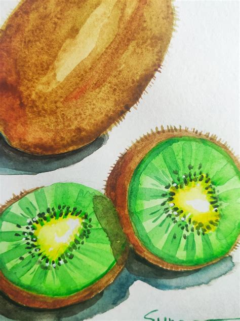 Kiwi Painting Fruit Original Art Still Life Painting Etsy