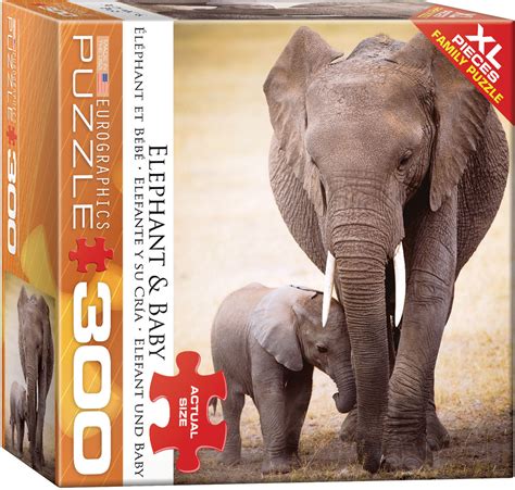 Elephant And Baby 300 Piece Puzzle Athena Posters