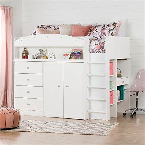 South Shore Tiara Loft Bed With Desk Twin Stair Closet