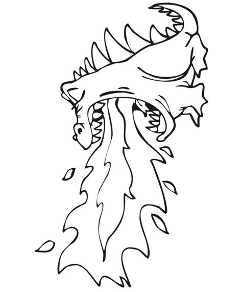Fire breathing dragon printable coloring page. Dragon Coloring Page | Short Fire Breathing Fire