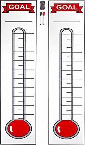 Fundraising Thermometer Goal Setting Chart 2 Pack Dry Erase
