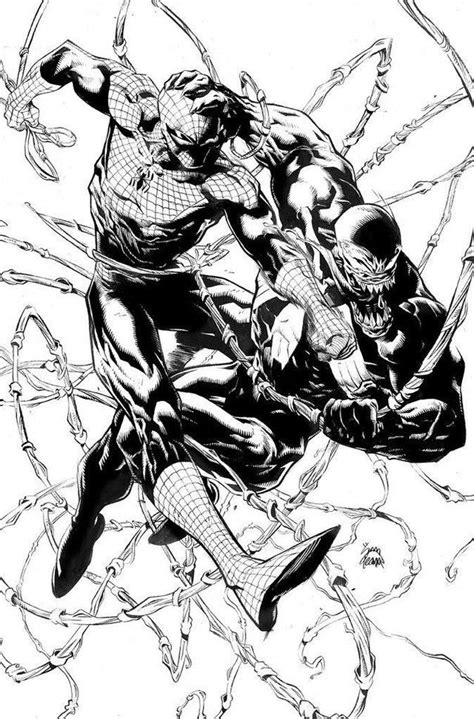 Spider Man Vs Venom By Ryan Stegman Comic Style Art Drawing