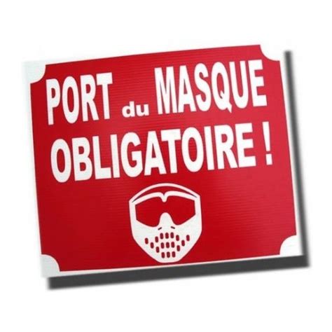 Panneau Port Du Masque Obligatoire Rouge