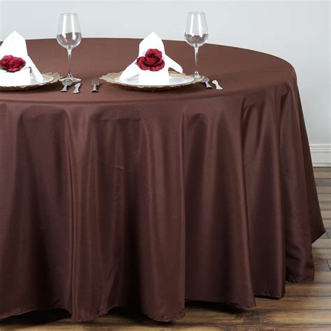 Balsacircle 132 Round Polyester Tablecloths Wedding Chocolate Brown