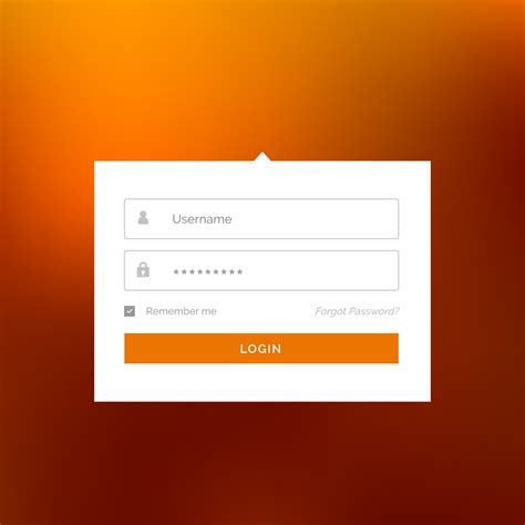 Modern White Login User Interface Form Design Vector Template