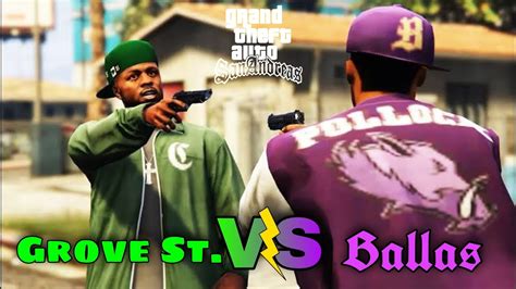 Gta San Andreas CJ Fight With Ballas Gang Grove Street VS Ballas YouTube
