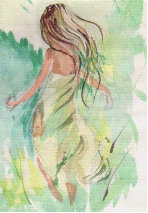 Girl In Tall Grass Watercolor Watercolor Paintings Painting