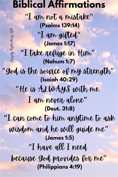 Printable I Am Affirmations From The Bible