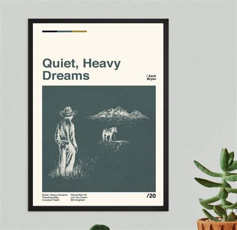 Zach Bryan Poster Quiet Heavy Dreams Album Poster Modern Etsy
