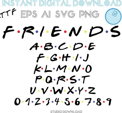 Friends Font Svg Ttf Friends Tv Show Inspired Logo Font Etsy