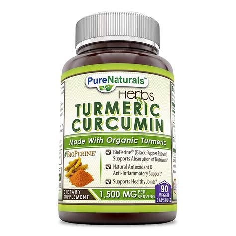 Amazon Com Pure Naturals Turmeric Curcumin With BioPerine 1500 Mg Per