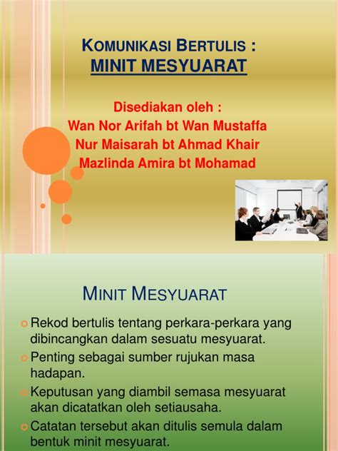What does minit mesyuarat mean in malay? minit mesyuarat