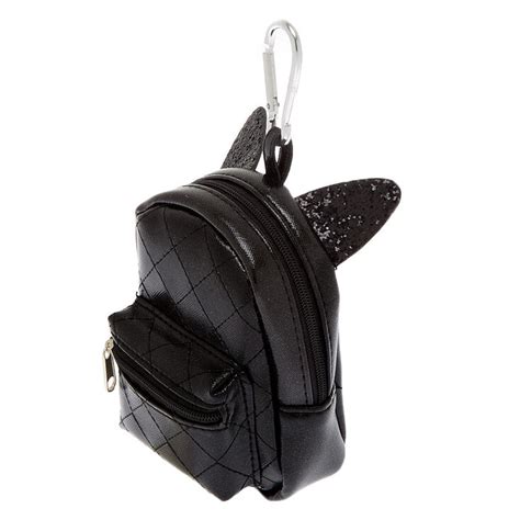 Women backpack with cat ears teenage girls schoolbag shoulder bag. Cat Ears Mini Backpack Keychain - Black | Claire's US