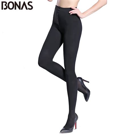 Bonas 480d Velvet Tights Women Spring Slim Thick Black Warm Pantyhose Casual Lady Simple Solid