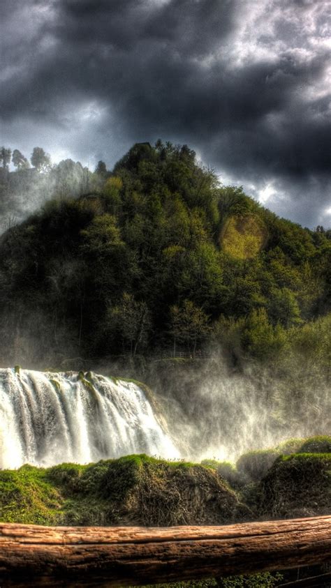 Wallpaper Trees Waterfalls Clouds Nature Landscape 2560x1600 Hd