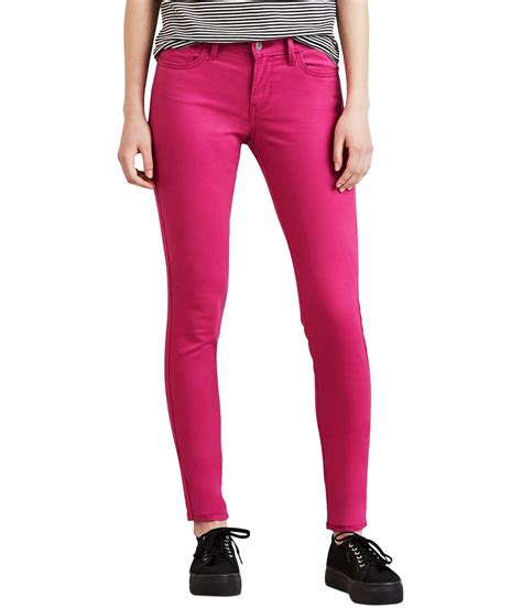 Levis Womens 710 Super Skinny Fit Jeans Pink 27 191816433059 Ebay